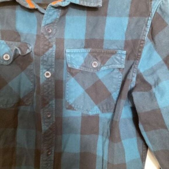Rab Boundry Mens Flannel Button Down Shirt Sz M Blue - Picture 5 of 9